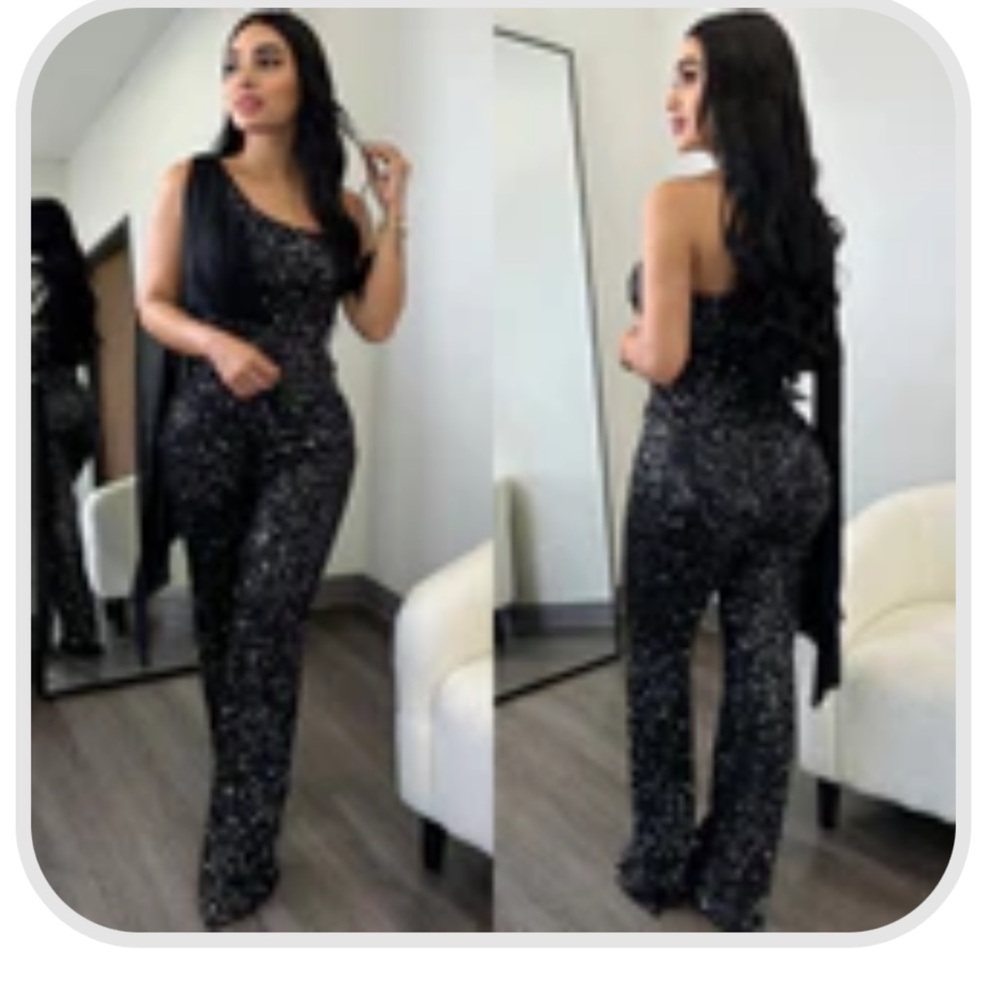 Slink & Wink Sequin Jumpsuit Size Large - image 1